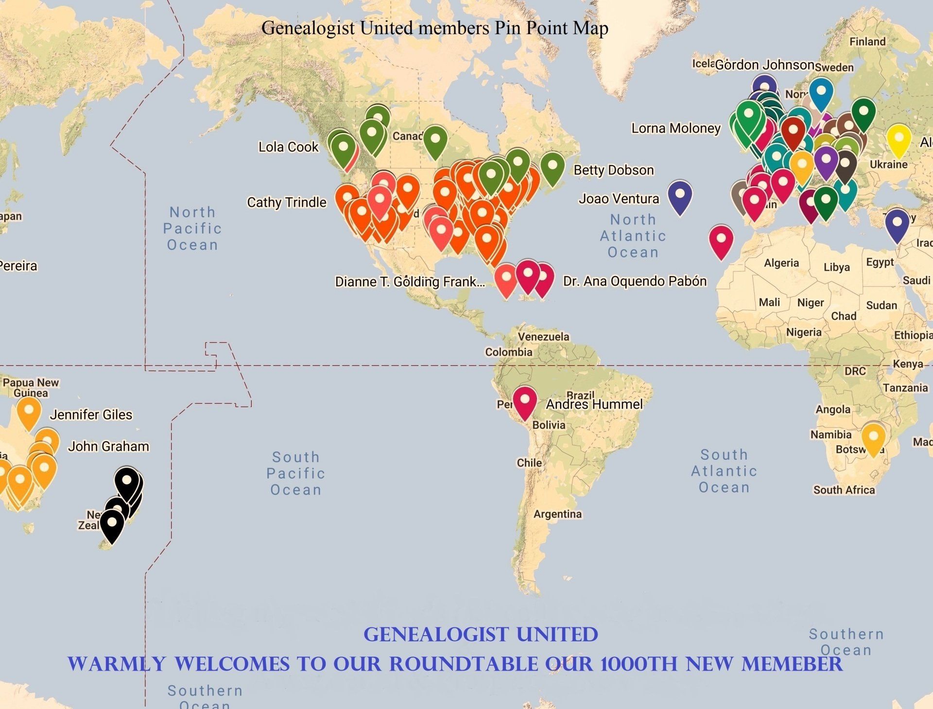 Genealogist United World Map