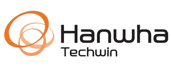 wir verbauen Kameras von Hanwha Techwin Logo von Hanhwa Techwin