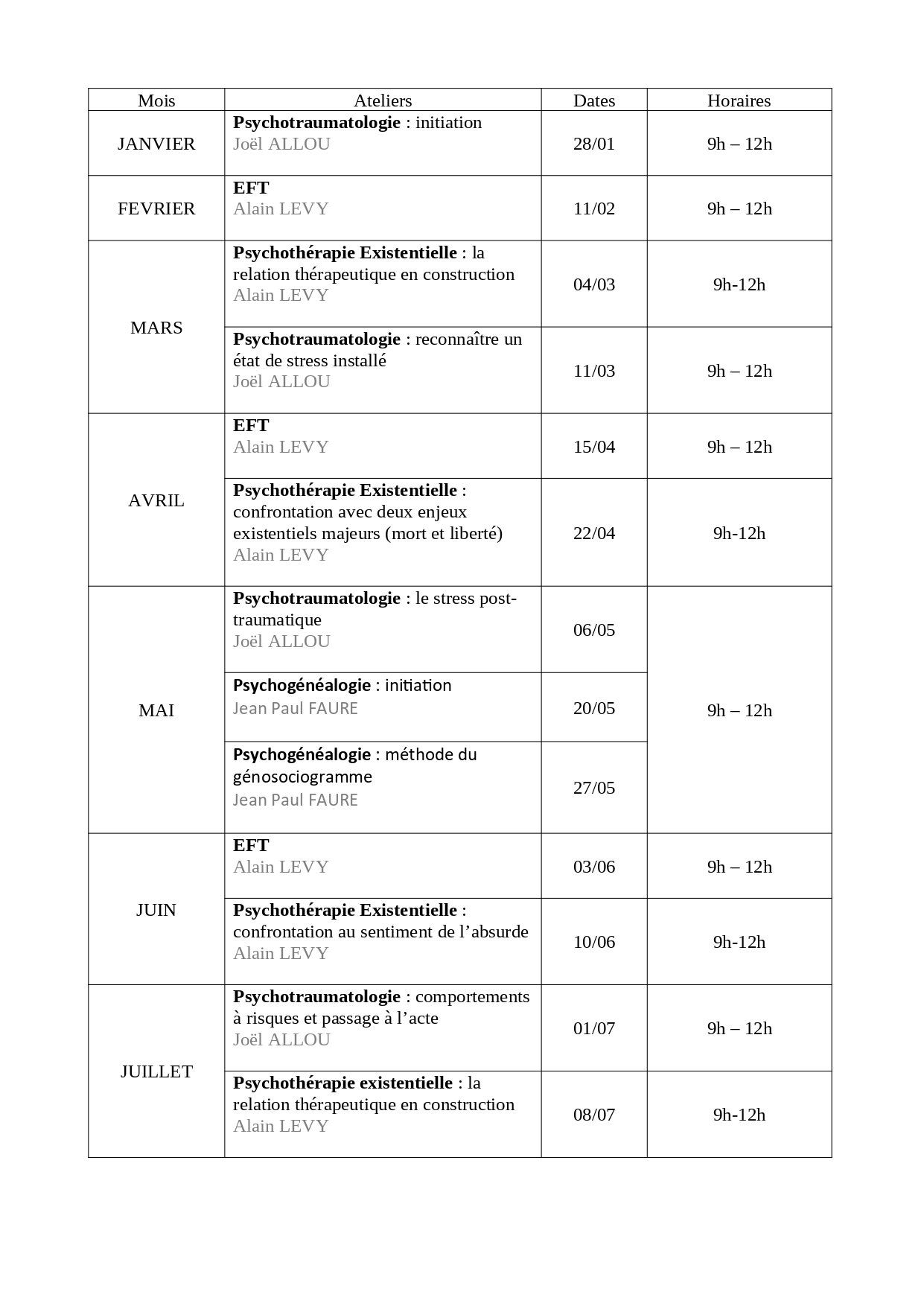 séminaire de Thérapie Analytique de l'EPC