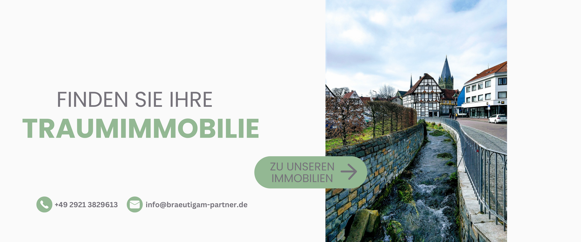 Klicken Sie hier & Sie werden weitergeleitet! Weiterleitung zum Onlineportal für die Immobilien von der Immobilienvermittlung Bräutigam & Partner GmbH
