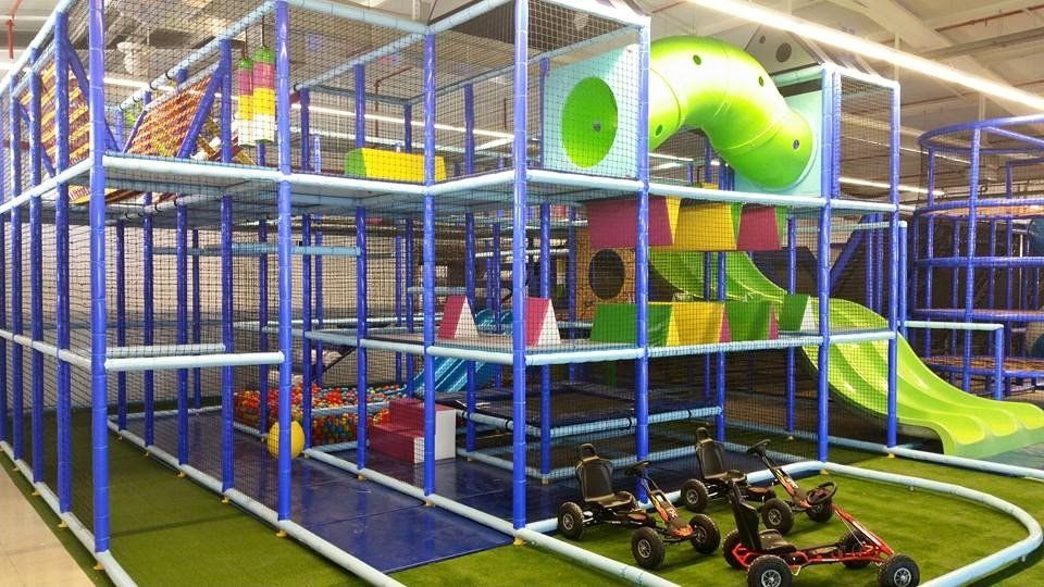 Paerque de bolas Azul Parque de bolas con cama de saltos