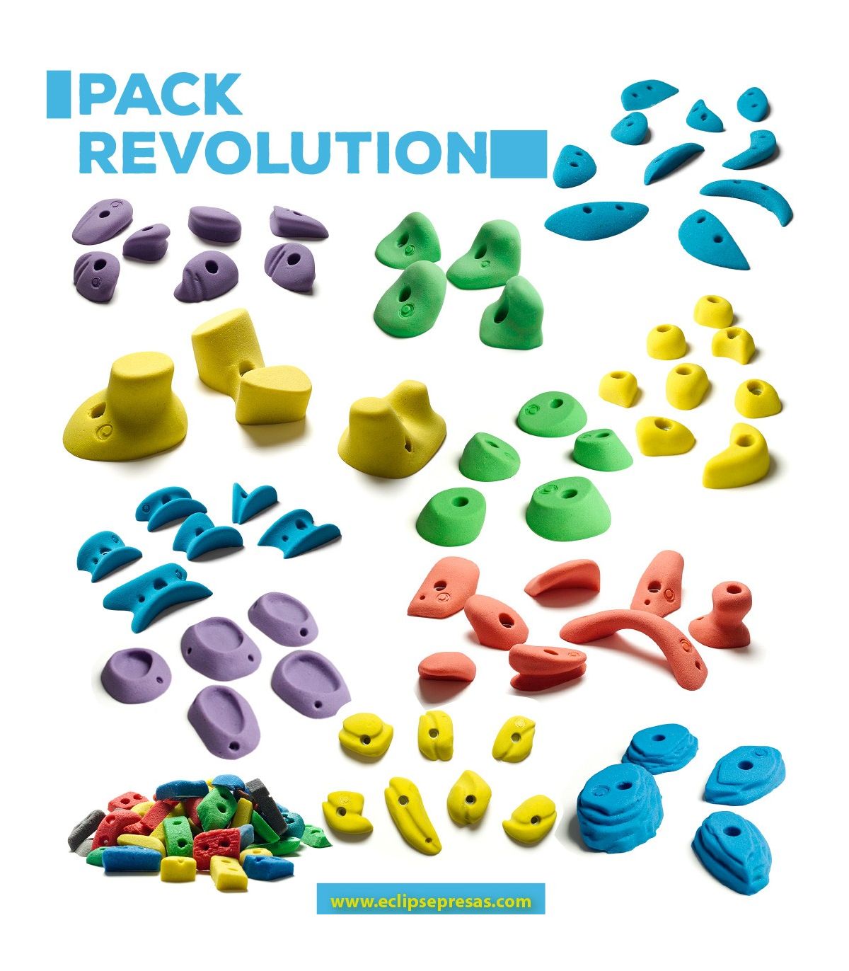 Pack de 118 presas de escalada variadas hasta talla XXL Venta de presas de escalada baratas