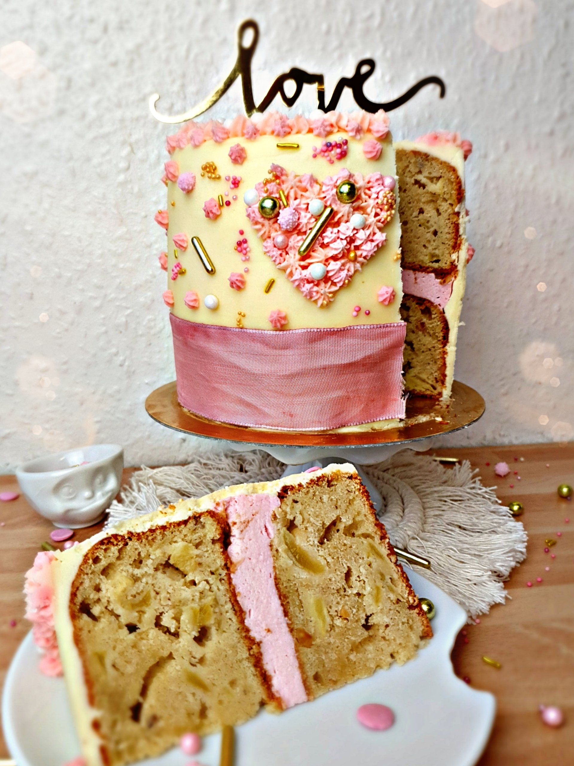 Valentinstag, Apfelkuchen, Nakedcake