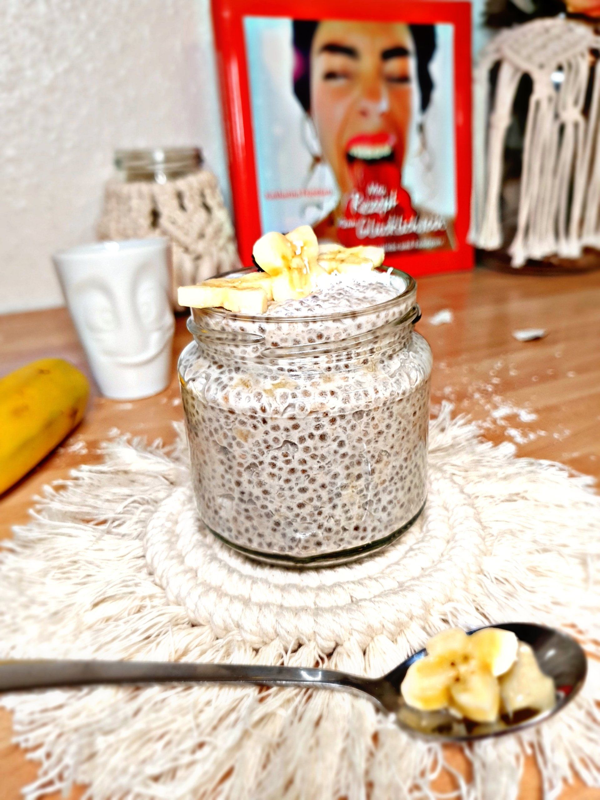 Kokos Chia Pudding mit Banane, Rezept. Katharina Friedsam. Coaching