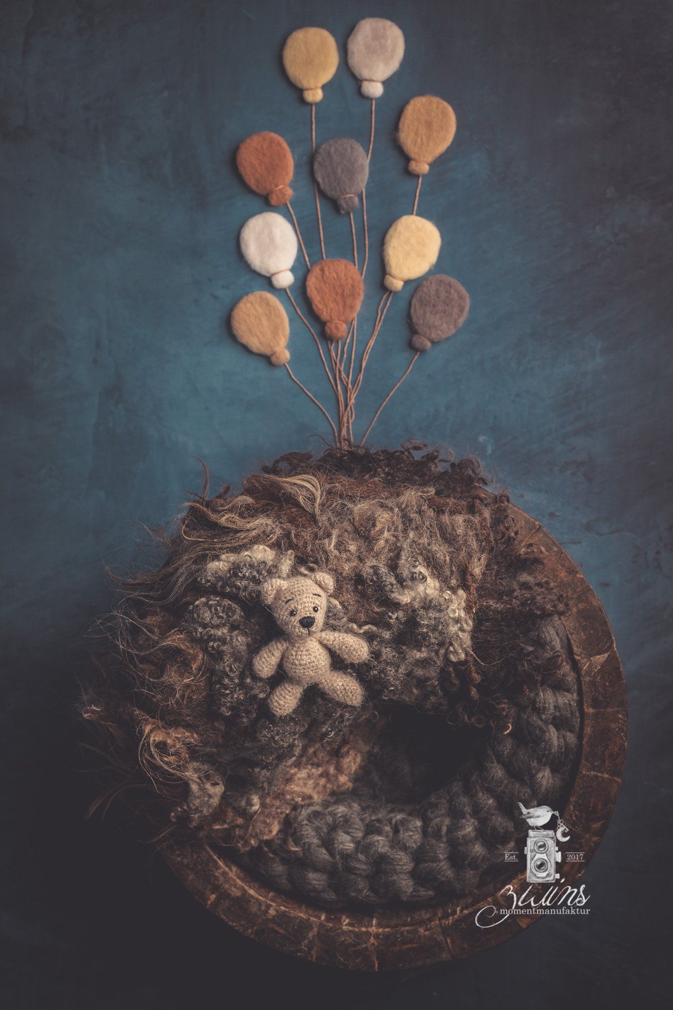 Neugeborenenfotoshooting in Henstedt-Ulzburg im Fotoset mit Luftballons