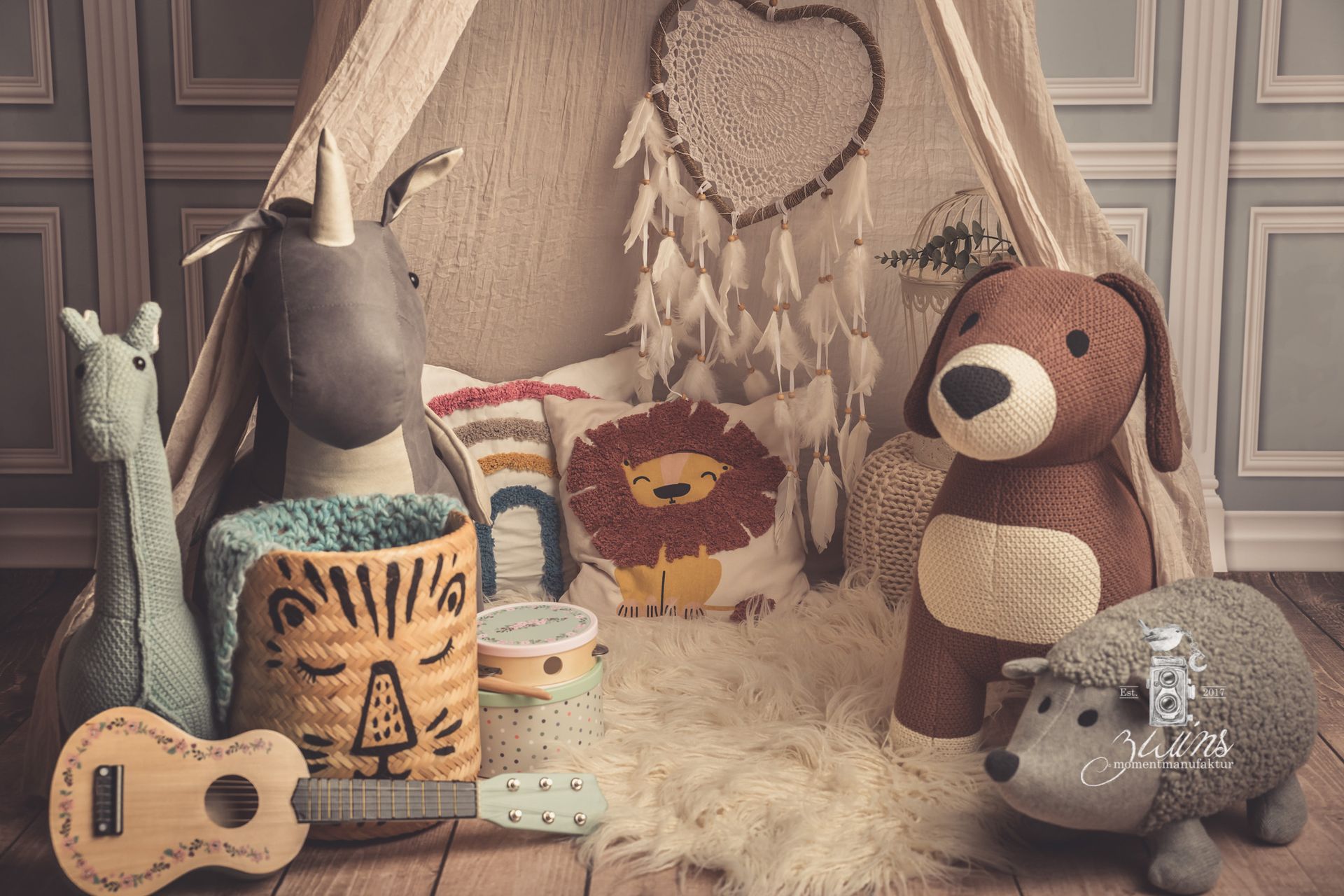 Kinderfotoshooting in Henstedt-Ulzburg im Fotoset Kuschelhöhle