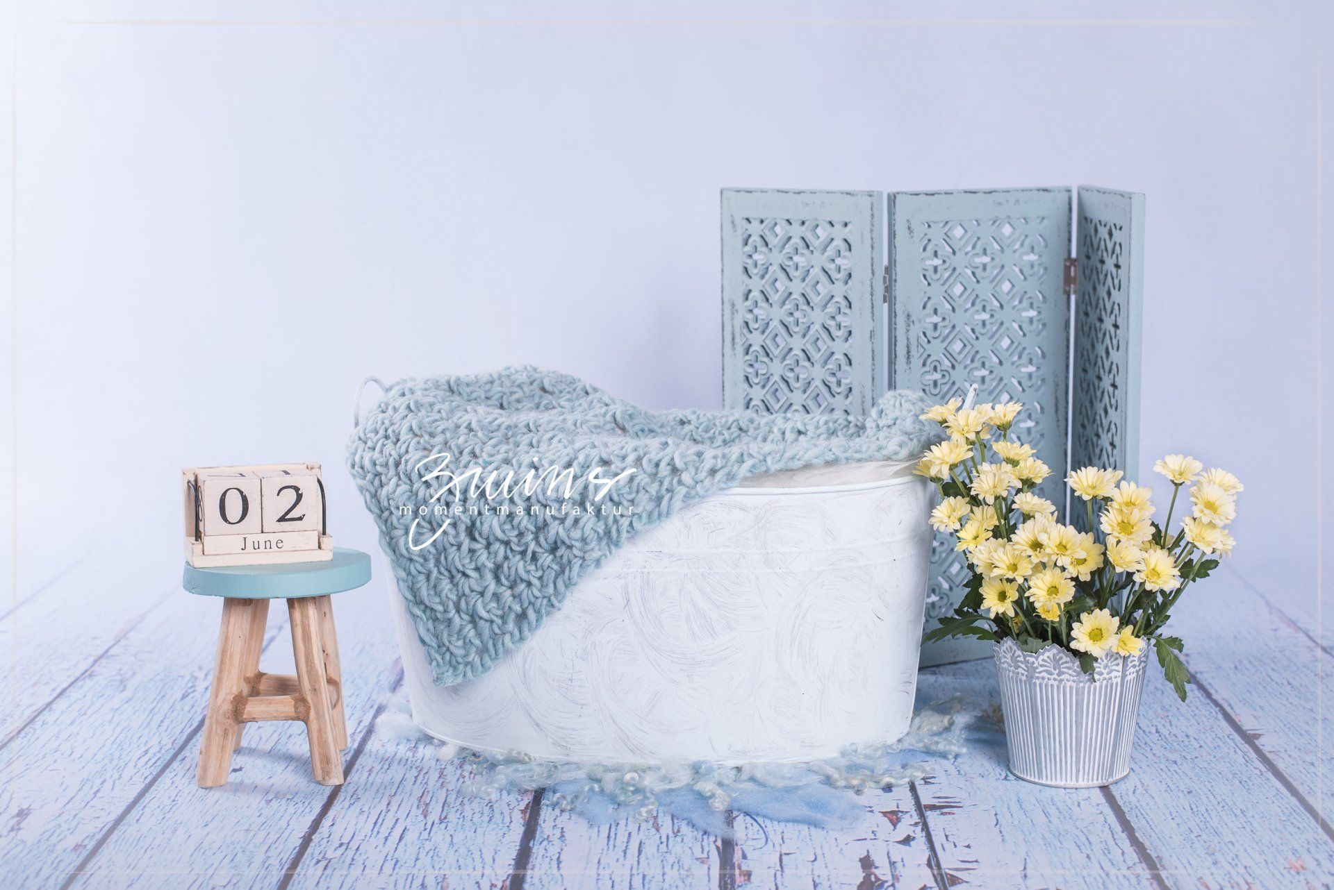 Neugeborenenfotoshooting in Henstedt-Ulzburg im Fotoset mit Badewanne