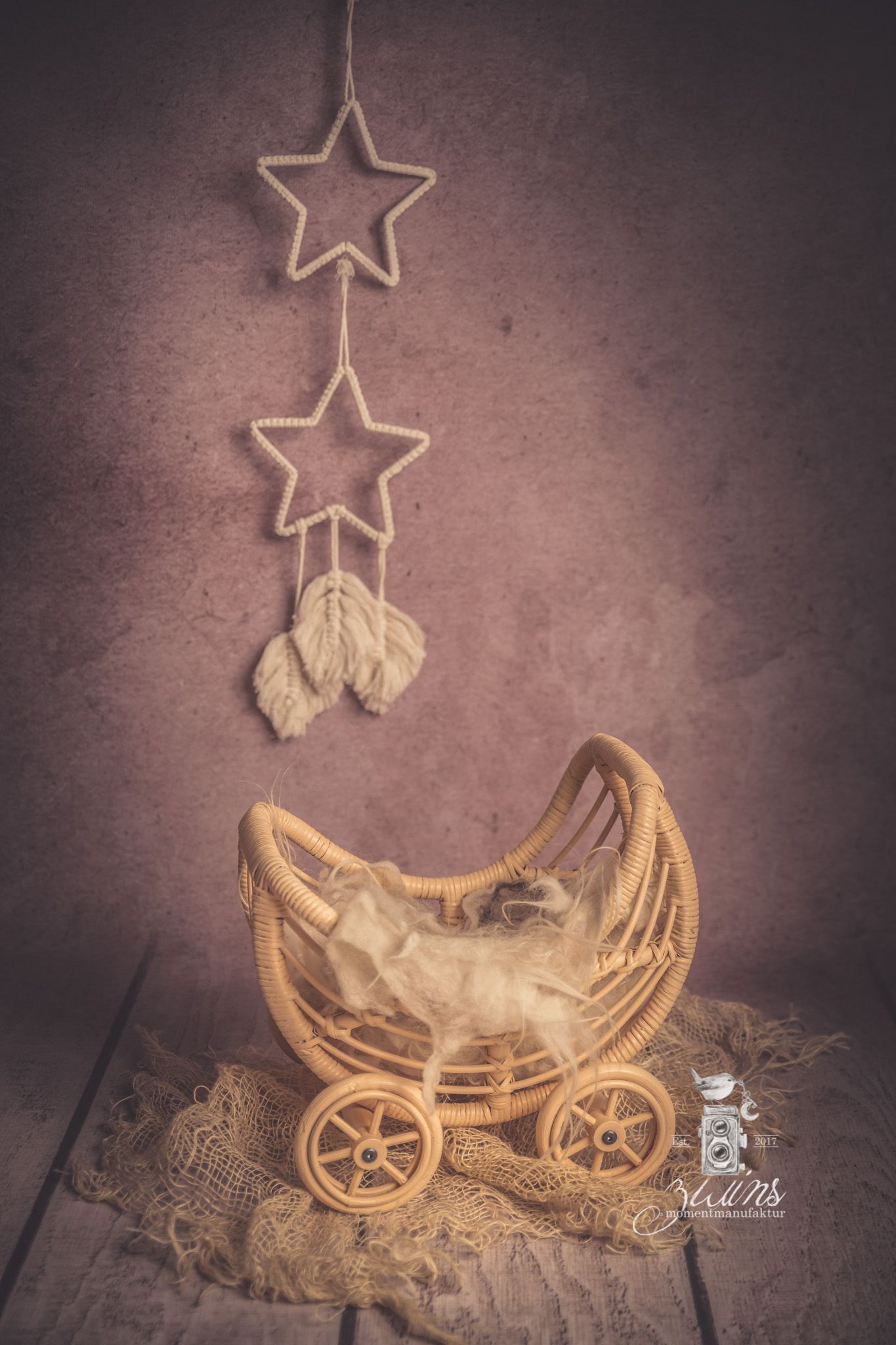 Newbornshooting in Hamburg im Fotoset mit Mond