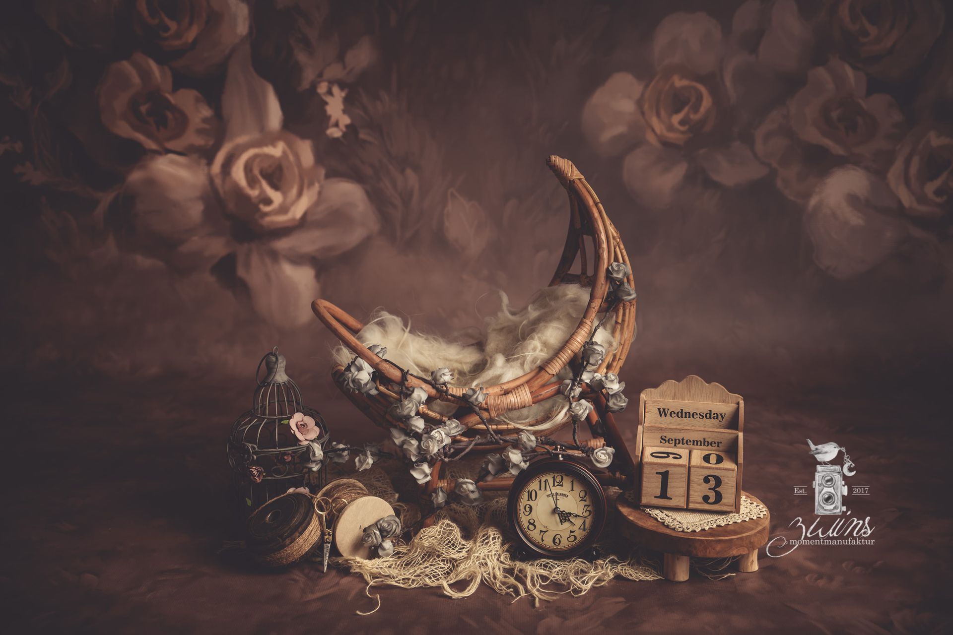 Babyfotoshooting in Henstedt-Ulzburg im Fotoset mit Mond