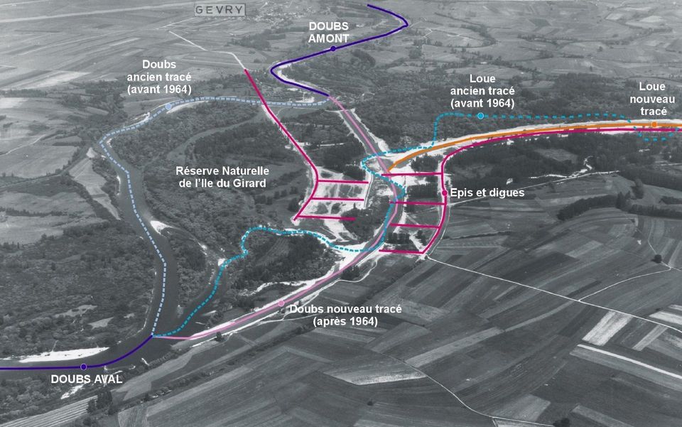 Vue aérienne de la confluence – fin 1963