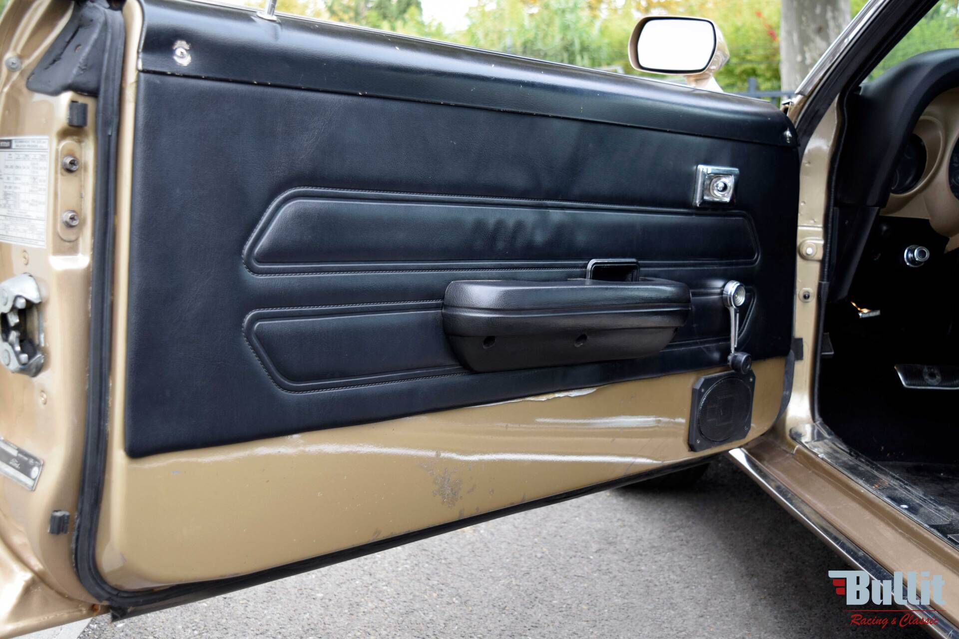 portière Ford Mustang fastback 351 GT de 1969 couleur champagne métallisé