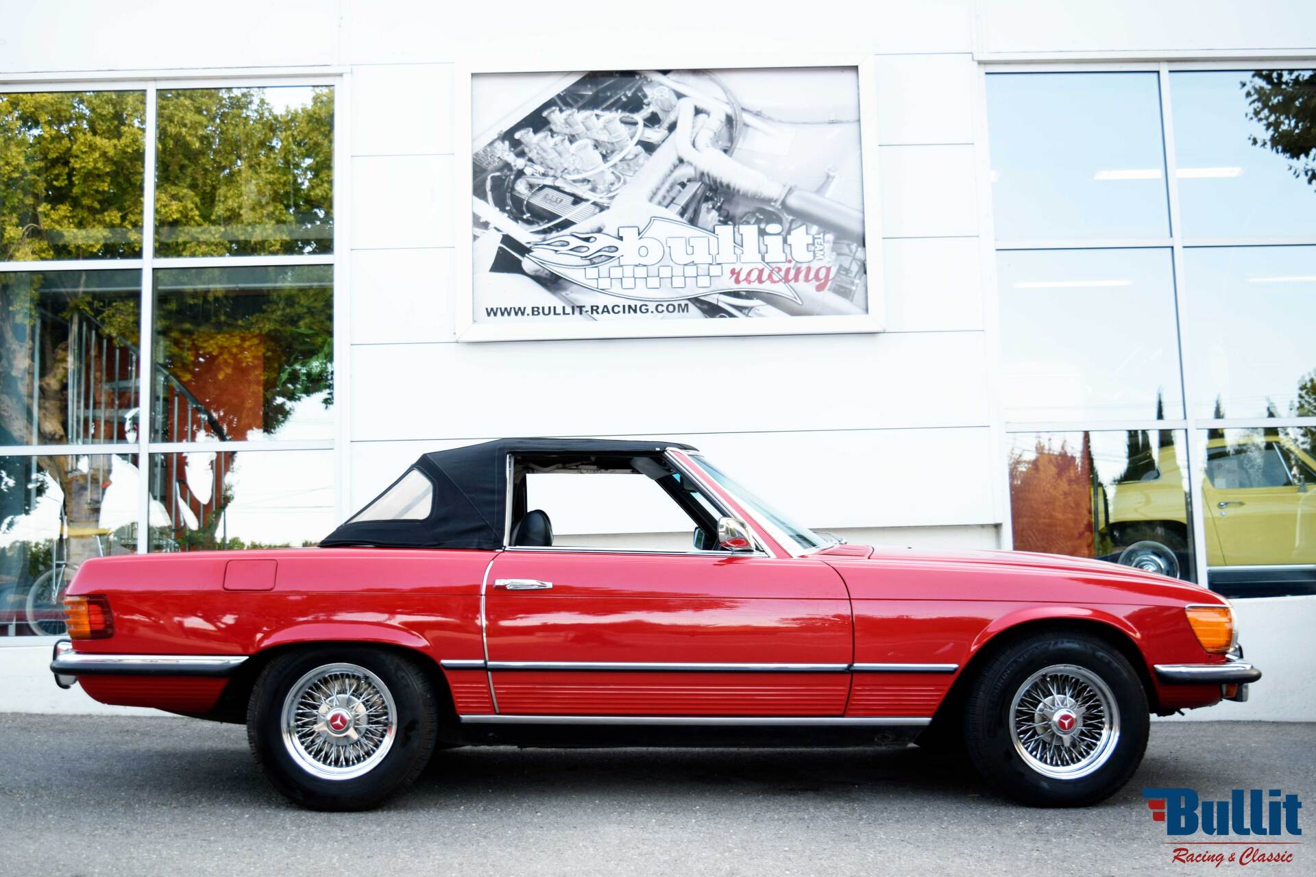 profil capote de MERCEDES 450SL ROUGE DE 1972