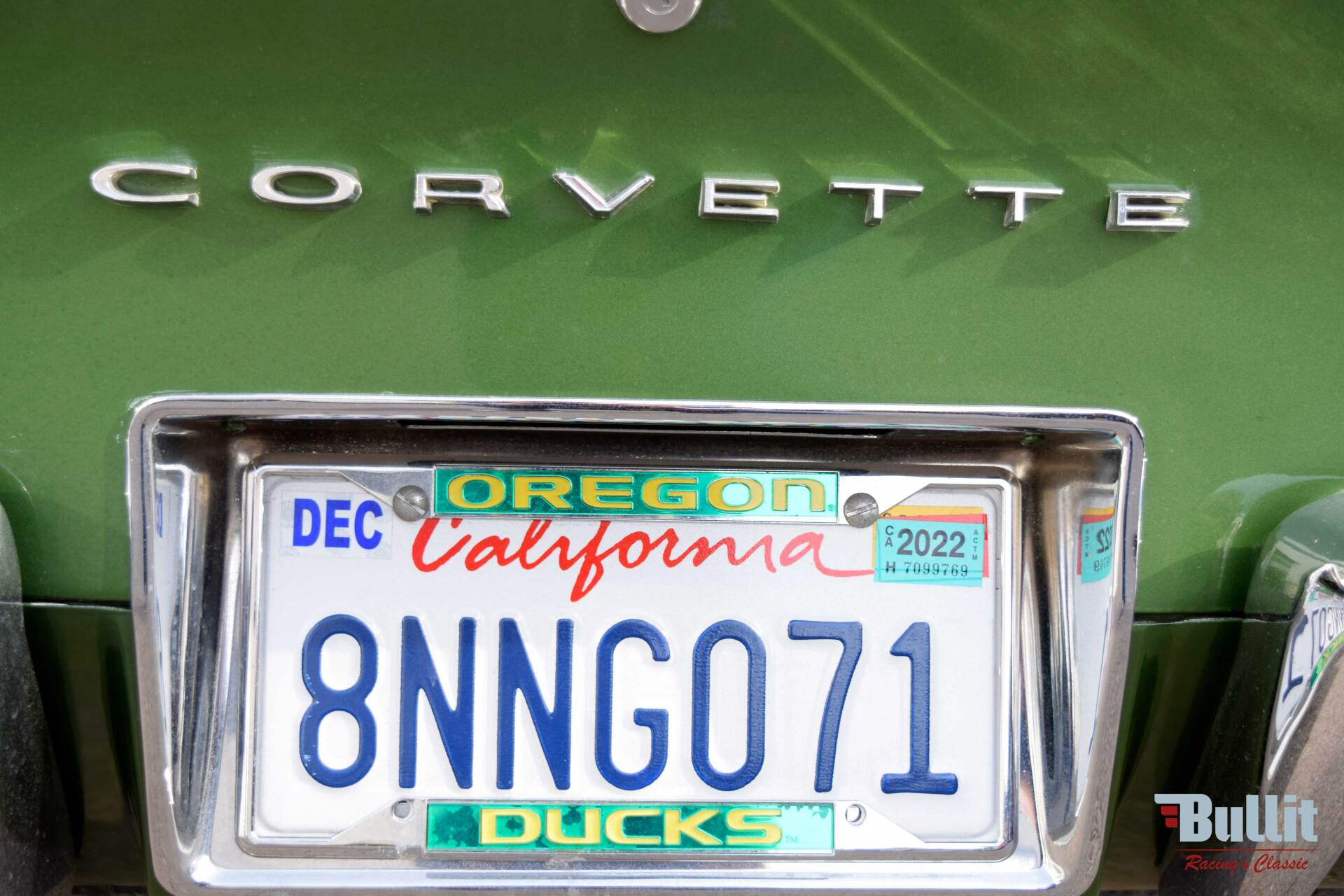 plaque américaine Chevrolet Corvette C3 Stingray cabriolet ELKHART GREEN de 1973