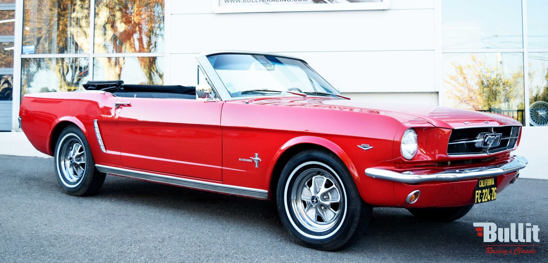 Ford Mustang cabriolet 289 CODE A de 1965 rouge intérieur noir A VENDRE