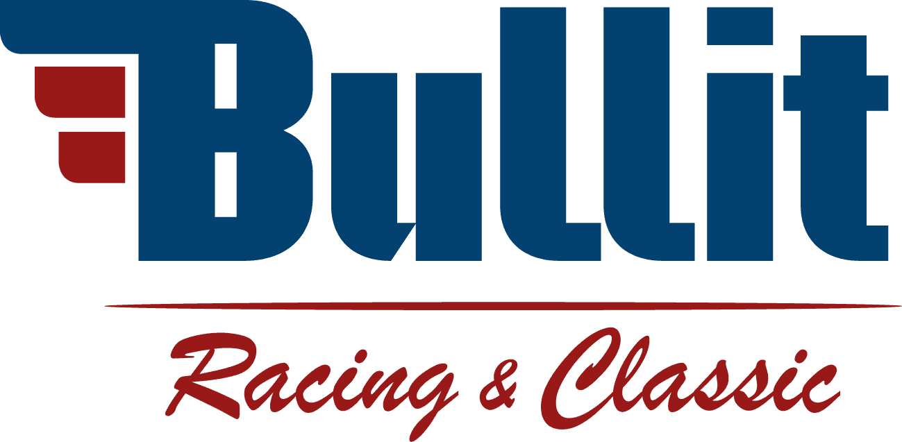 logo bullit racing and classic bleu marine et rouge bordeaux