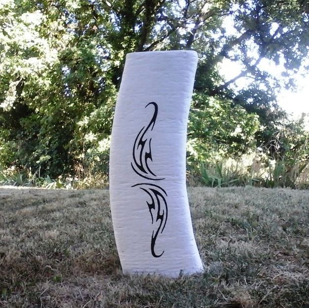 Tribal tatoo Tribal tattoo on a concrete vase