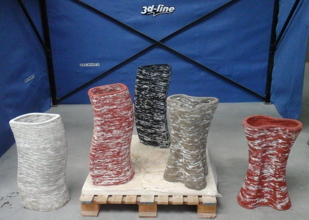 two colors cement vases two colors 3D printing