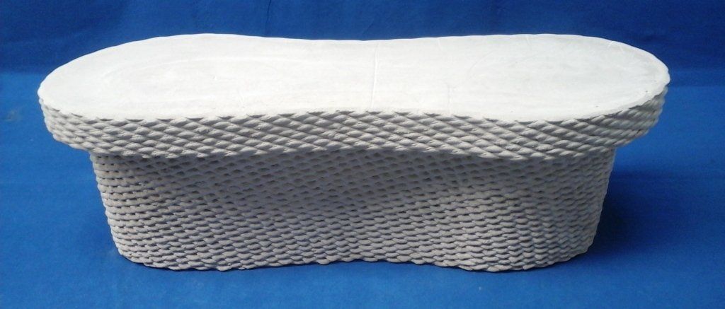 Short bench, woven texture concrete bench, concrete 3D printing, woven texture