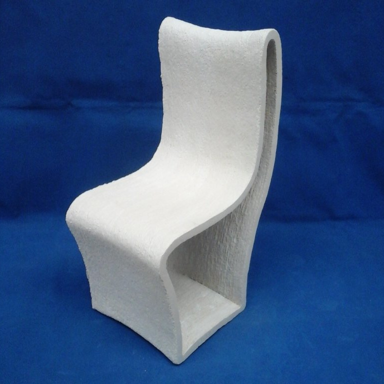 Chaise en ciment blanc chaise en béton imprimée en 3D, ciment blanc