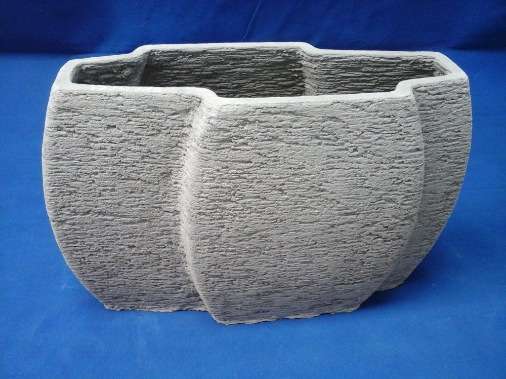 jardinière en ciment gris jardinière sur mesure en ciment, imprimée en 3D