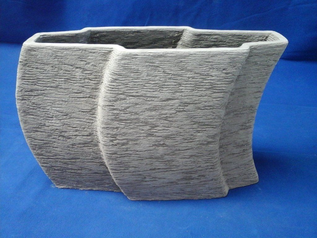 Grey planter B Concrete planter, 3d printed, outdoor planter