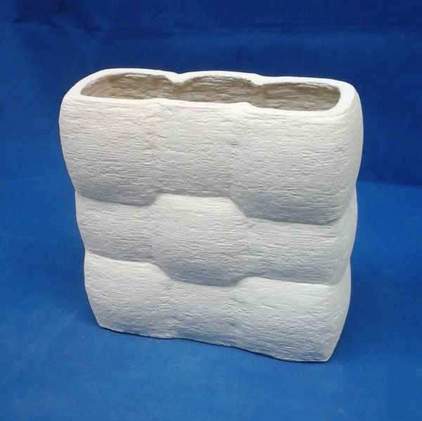 Jardinière Kube 9 Jardinière en béton blanc effet capittoné