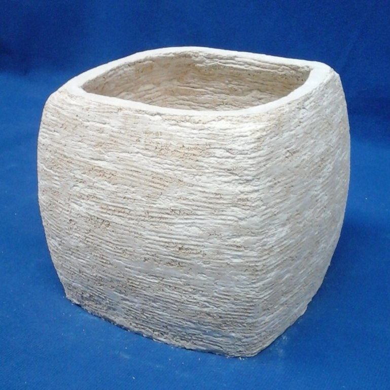 Kube 1 flower pot concrete flower pot, white cement, landscape furniture