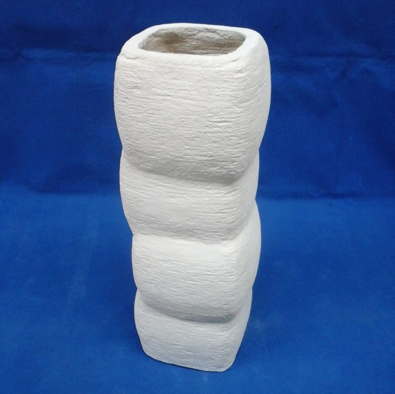 Vase Kube4 Grand vase en ciment blanc