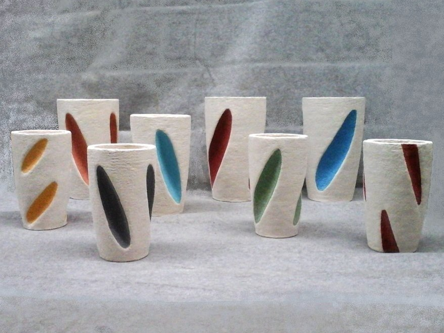 Garden pots, ColorLine series Concrete garden pots, big size, colored, yellow red orange green gray blue