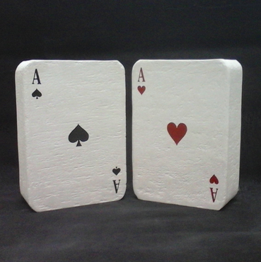 Pot en béton Poker as de coeur as de pique décoration casino