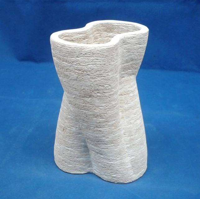 Vase PN1 ciment blanc brute Vase forme originale en béton