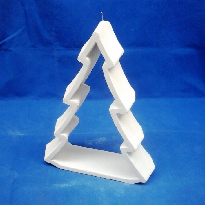 Sapin de Noël 3, cadre à décorer, ciment blanc lisse Sapin de Noël en béton à décorer