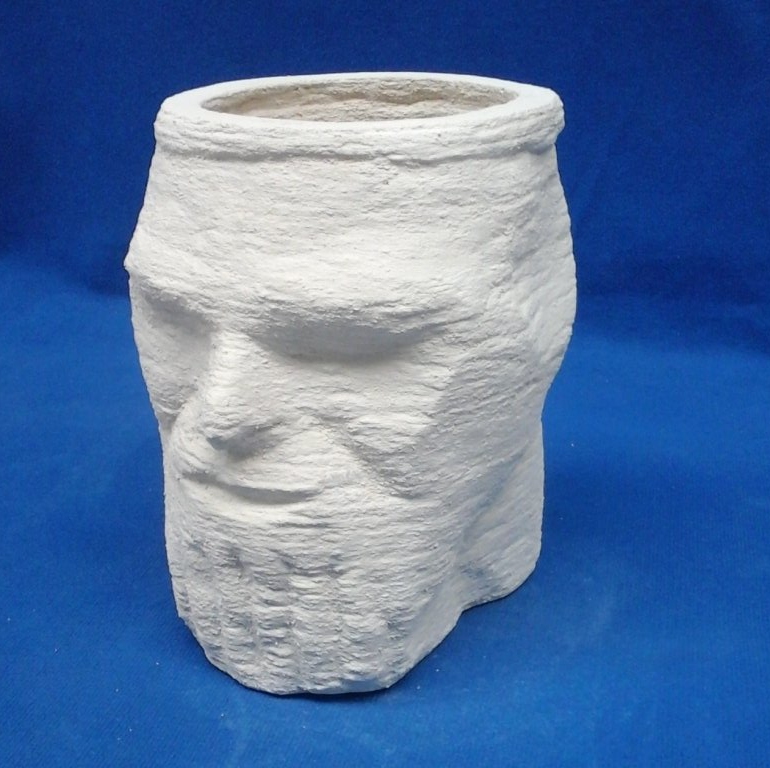 Pot visage en ciment blanc Pot en forme de visage imprimé en 3D béton