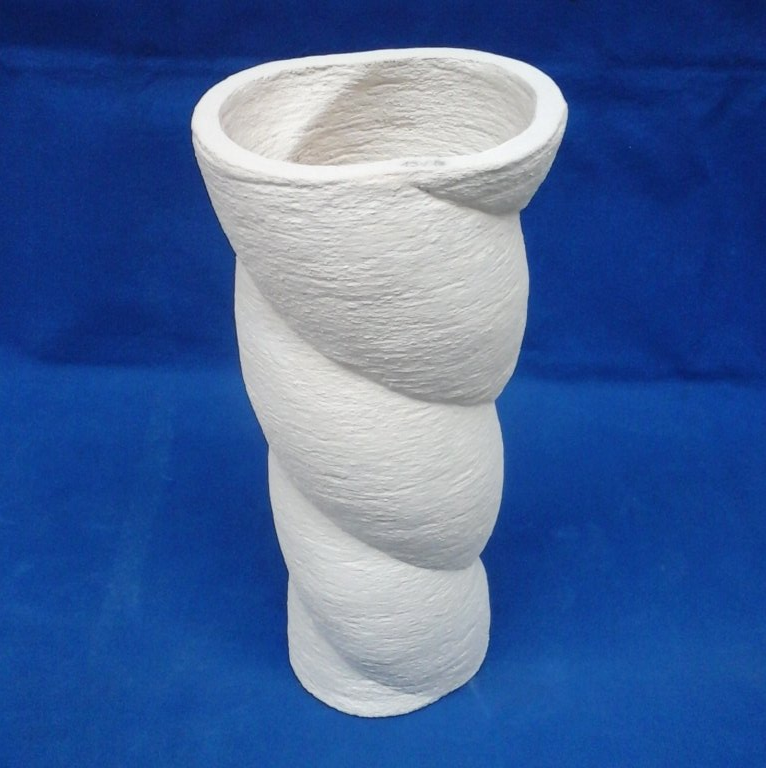 vase U1 torsadé blanc vase haut en ciment blanc