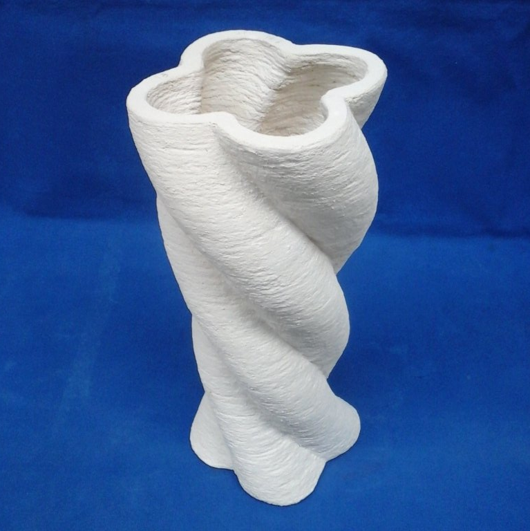 Twisted vase, 3D printed concrete 3D printed vase, twisted, outdoor