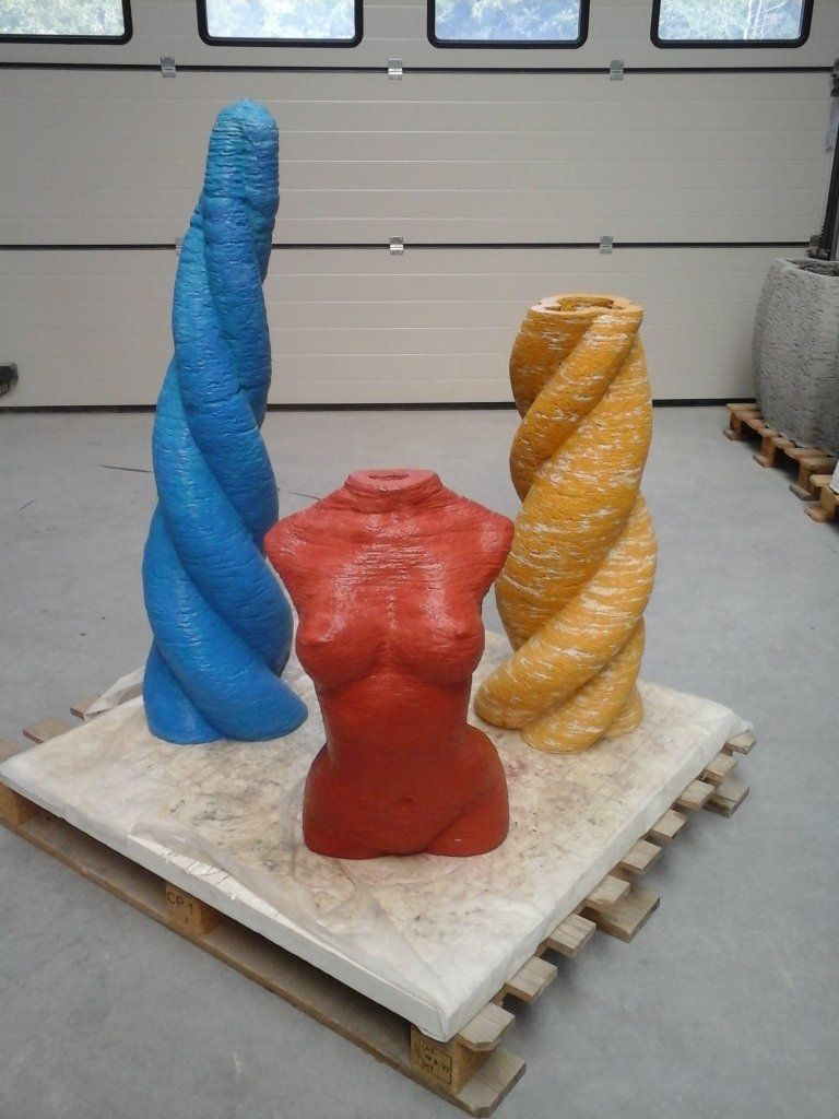 art contemporain imprimé en 3D Statue bèton imprimée en 3D, art 3D