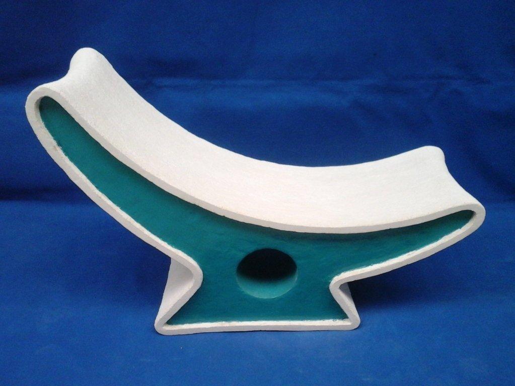 Lounge chair, turquoise and white Lounge chair, concrete furniture, 3D printed