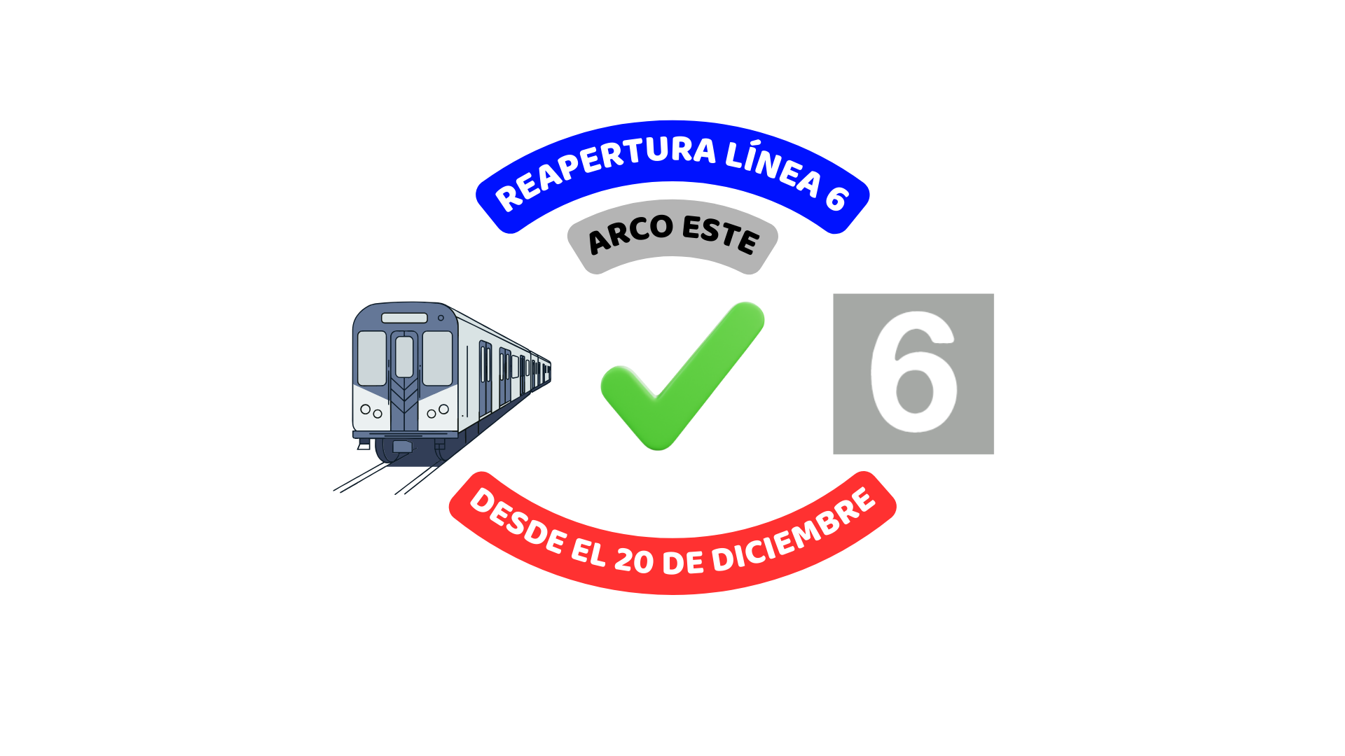 La línea 6 reabrirá completa el 20 de diciembre