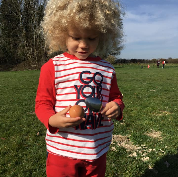 easter egg and spoon race