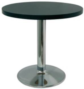 Mesa argüelles redonda hierro cromado y melamina negra