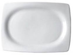 Fuente rectangular porcelana blanca 40 x 27 cm