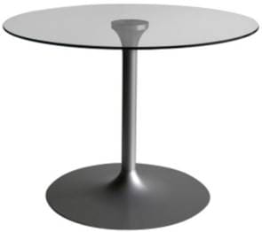 Mesa Armony hierro gris y cristal transparente