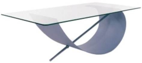 Mesa delfio, hierro blanco y cristal