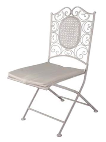 Silla forja vintage blanca