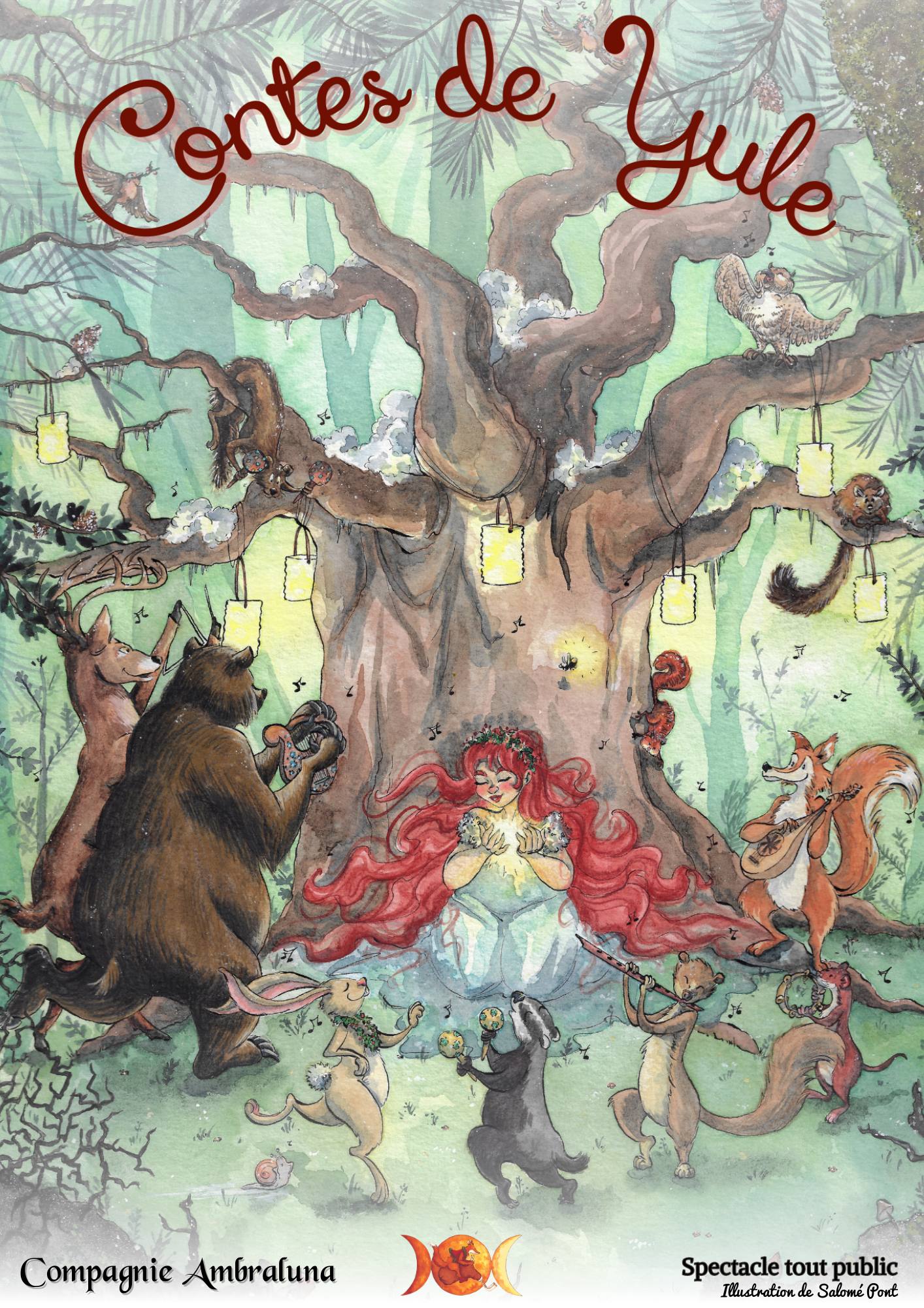 affiche du spectacle Contes de Yule (conte musical autour des histoires de Noël)