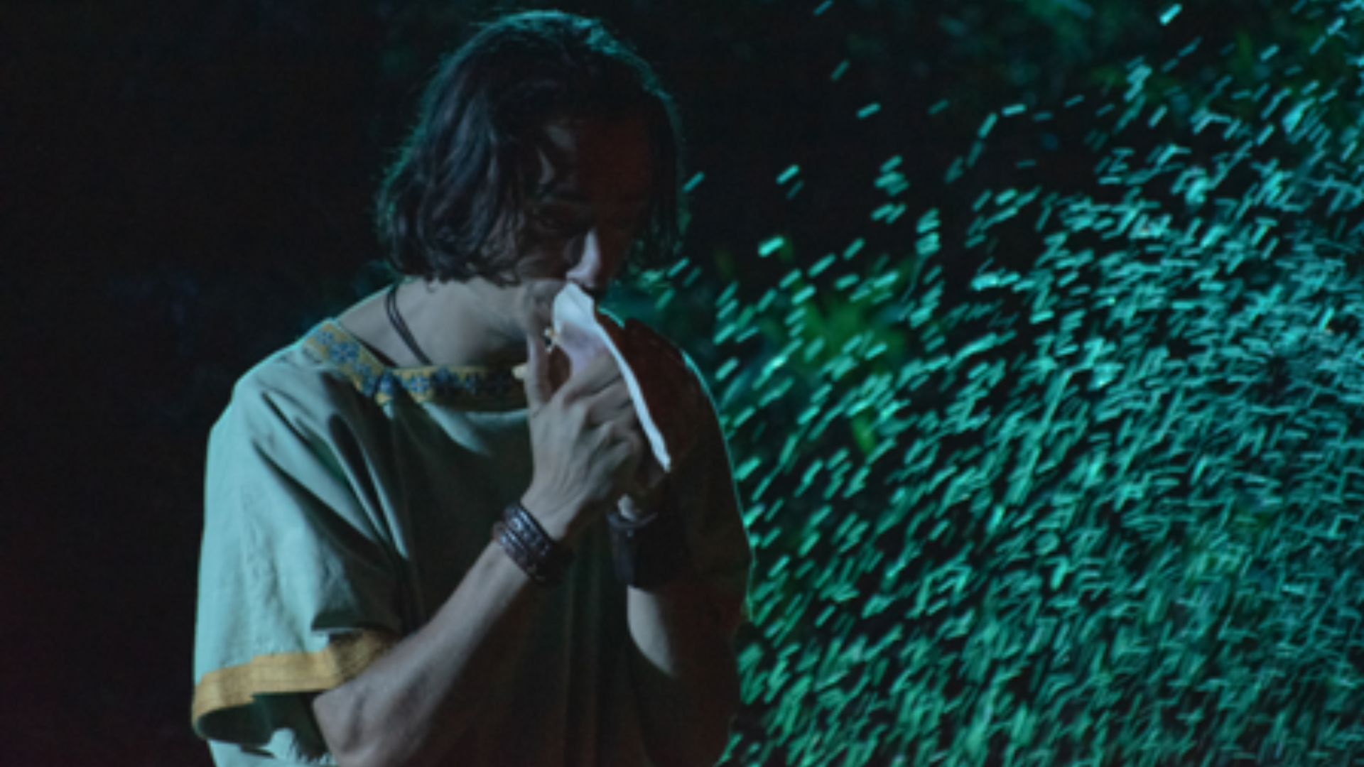 spectacle sur mesure Escolives Ambraluna Laime en terre musicien flûte costume mérovingien