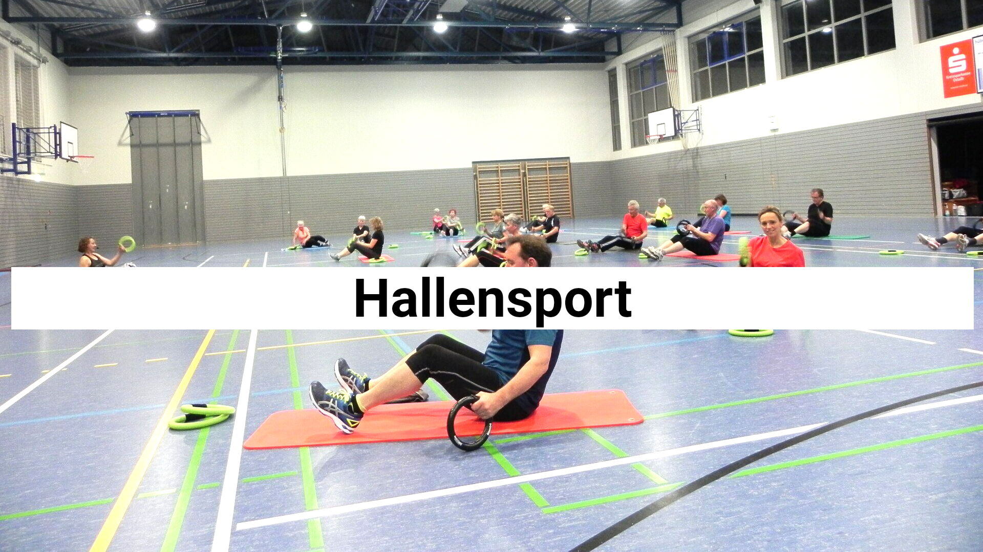 Skitraining in der Sporthalle in Leinzell