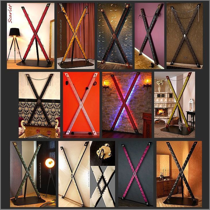 Für weitere Infos und Preise , click einfach auf das Bild Andreaskreuz Wandkreuz Leder gepolstert BDSM