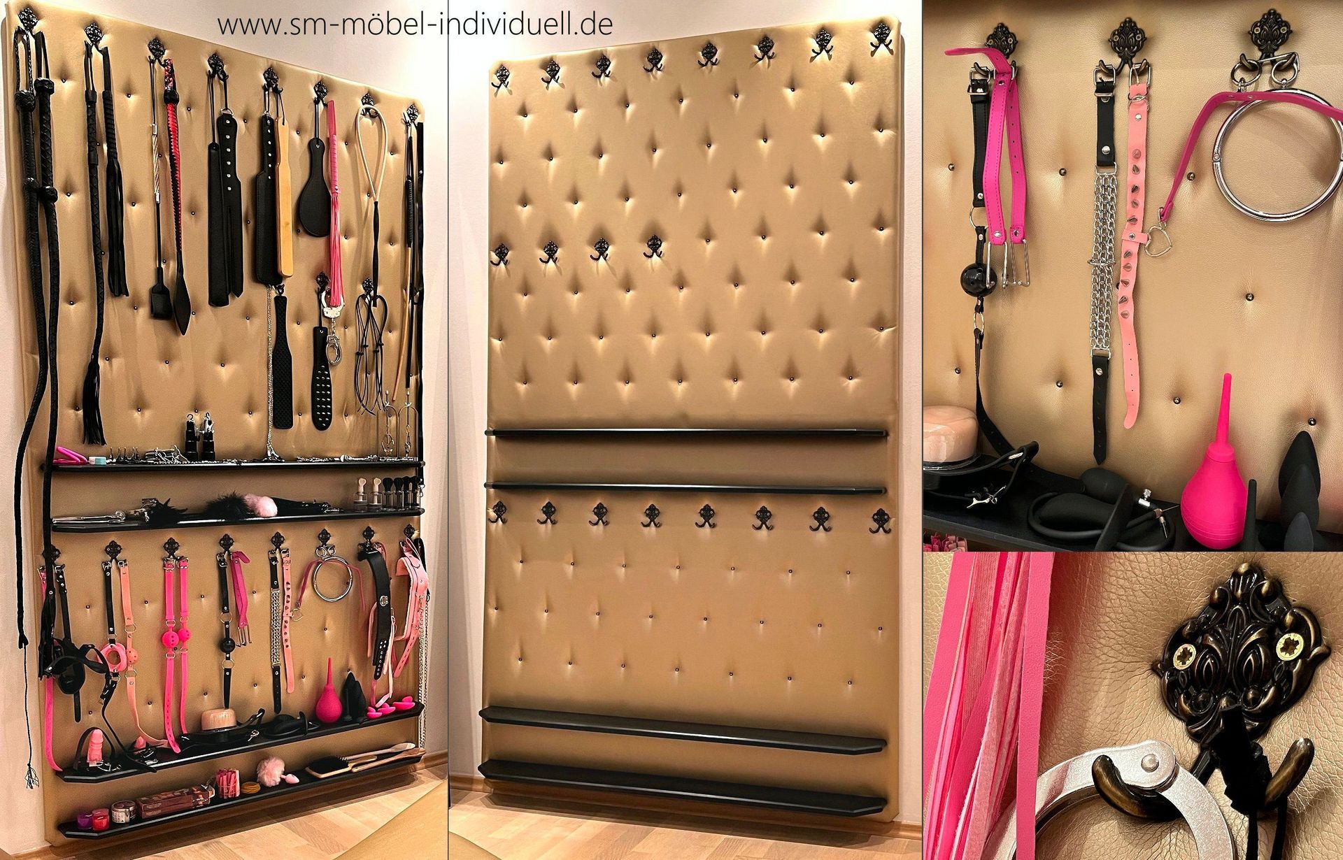 BDSM Spielzeugwand gepolstert BDSM-Regal Spielzeugregal