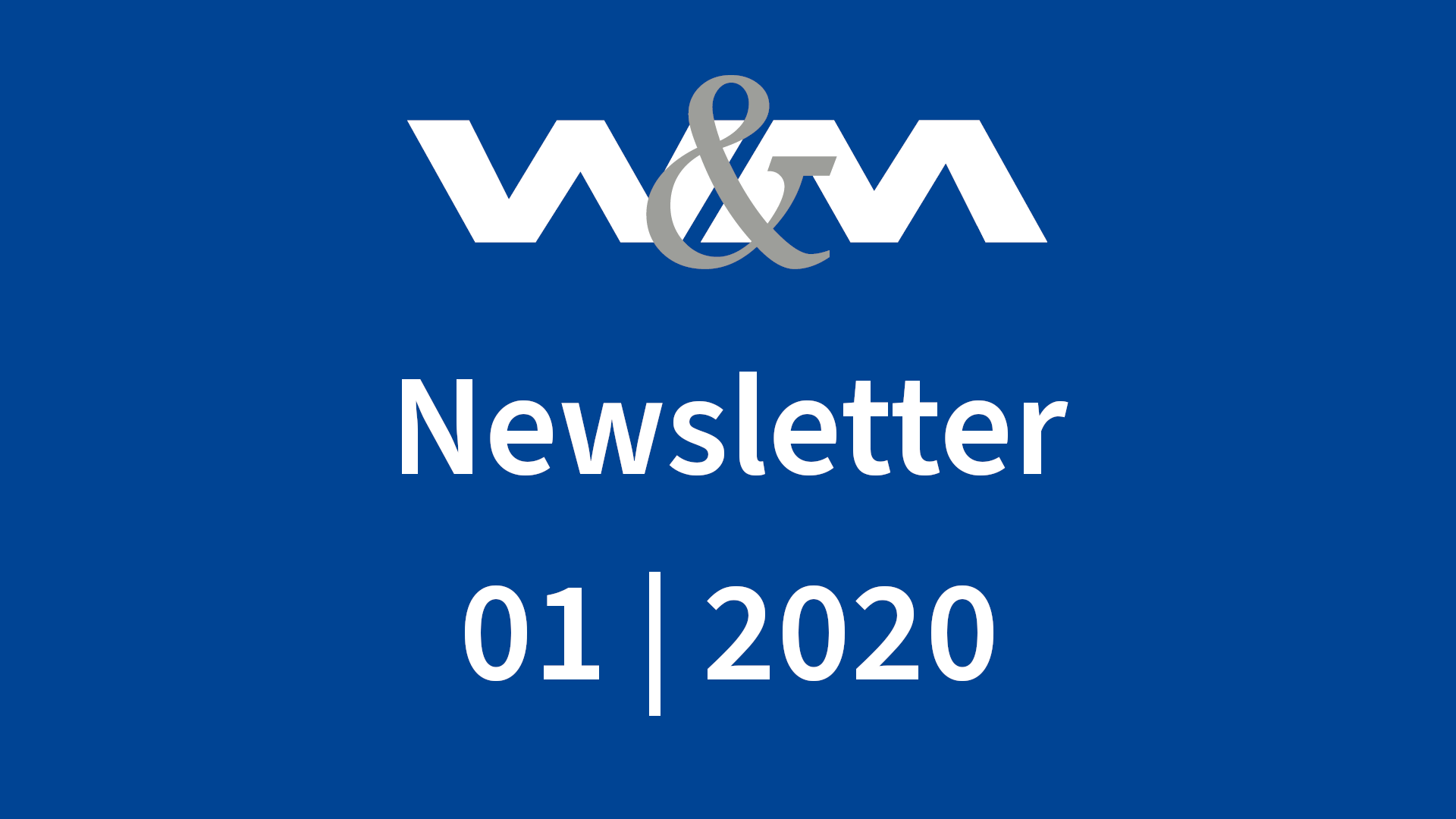 Newsletter 01/2020
